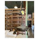 Antique brass/copper chandelier four lights GE