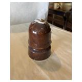 Brown, ceramic insulator beehive style