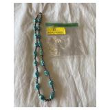 Silver and turquoise necklace 24 inches long