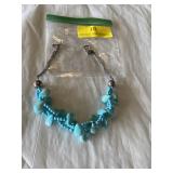 Turquoise choker necklace about 15 1/4 inch long