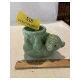 Vintage Morton USA pottery bear on back mini