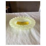 Vintage Fenton custard Vaseline glass bowl