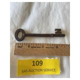 Antique skeleton key marked HF  5.  3 1/2 inch