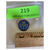 Vintage 1950s Girl Scout blue clover Trevoil Pin