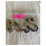 Assorted pierced and clip earrings