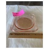 Pink depression, glass ashtray