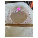 Pink depression Adamï¿½s pattern square plate plate