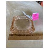 Pink depression, glass small ashtray