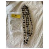 Necklace 44 inches long, smoky topaz mother of