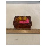 1950s Amber glass ashtray starburst pattern
