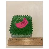 Vintage Fenton green hobnail salt cellar