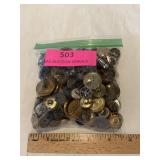 Collection of metal  buttons