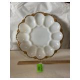 Egg tray anchor hocking  milk glass
