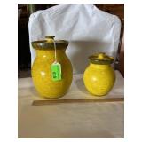 Vintage ceramic canister, set with lids 7 1/2