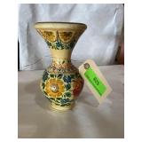 Hand painted vintage ceramic vase about 7 inches