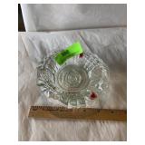 Vintage ashtray  handpainted flowers. Indonesia