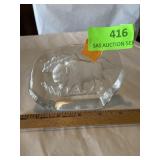 Frosted glass buffalo paperweight. Very nice.
