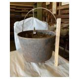 Antique cast-iron three leg pot with gate mark