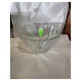 Heavy glass bowl  8 1/2 inches wide and 5 inches