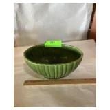 Haeger USA ribbed green oval planter