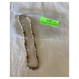 Choker wood and bead. 14 inches total length.