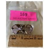 Vintage brooch, amethyst looking stones