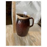 Hull pitcher brown drip glaze
