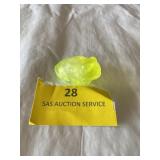 Vintage satin Vaseline glass frog about 2 1/2