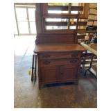 Antique wash stand with removable towel rack two