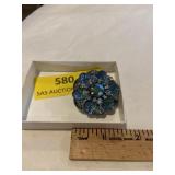 Vintage brooch, shades of blue