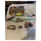 Assortment of jewelry pieces.. stretch bracelets,