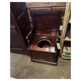 Antique mahogany looking wood, portable potty.