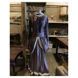 Adjustable height dress  form with vintage brown