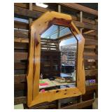 Handmade cedar frame mirror 47 x 36