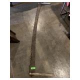 Two person hand saw antique about 5 1/2 feet