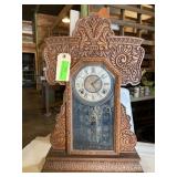 Antique E Ingraham wood mantle clock 22 x 15 x 4