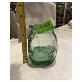 Vintage green glass jar
