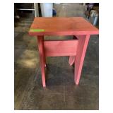 Wood stool 18 x 11 x 14