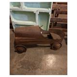 Vintage metal pedal car, police edition