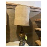 Vintage amber glass and brass lookinglamp with