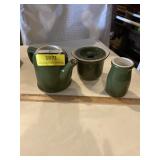 Hall teapot and sugar bowl with lid and creamer