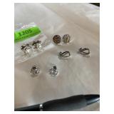 Collection of silver toned pierced earrings