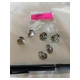 Collection of Silver toned  pierced earrings