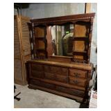 Very nice dresser with mirror. 75 inches tall 18