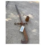 Antique hanging scale and weight