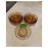 Vintage depression, glass small bowls 5 inches