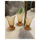 Vintage depression  glass one wine and two