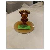 Vintage depression glass candlestick holder about