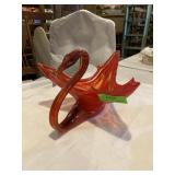 Mid-century handblown art glass 14 inches long 8