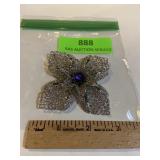 Vintage silver and amethyst flower brooch/pin